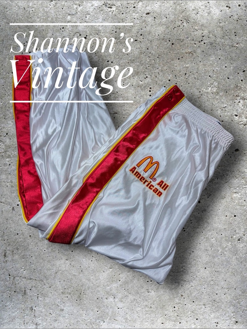 Reebok Basketball McDonald’s All American sz XL Warm Up Pull Off Pants A52